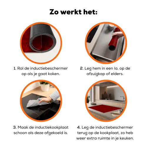 Rood - Vogel - Patroon Inductie beschermer vinyl 3mm klein 276 -zzzzzzz-td-werking