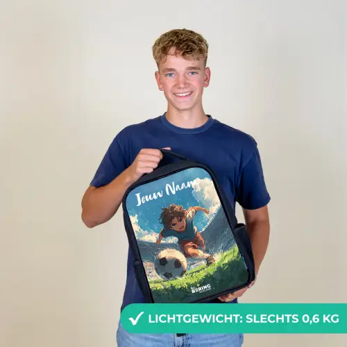 Voetbal - Gras - Stadion - Schilderij Rugzak - Zwart middel -sfeer7_NL