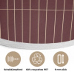 Lijnen - Patroon - Bordeaux Akoestische PET Vilt - Rond klein 838 -closeup_DE