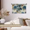 Bladeren - Abstract - Goud - Blauw Wandkleed katoen klein -sfeer1