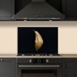 Bladeren - Luxe - Goud - Zwart - Natuur keuken achterwand spatscherm klein -sfeer1
