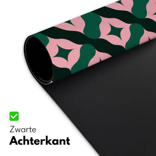 Groen - Roze - Retro - Sterren Muismat XXL klein 681 -sfeer2