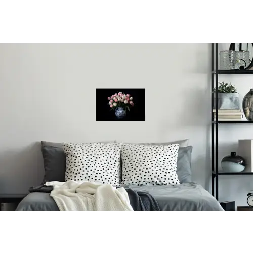 Bloemen - Roze - Tulpen - Vaas Muursticker klein -slaapkamer