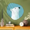 Ijsbeer - Lichtblauw - Minimalistisch Wandcirkel Organisch Plexiglas middel -sfeer2