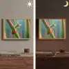Kleurrijke kikker - Groene stengel - Alert Light Box met batterij (Wandlamp) middel -sfeer3