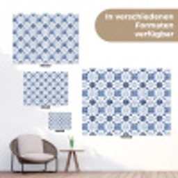 Patroon - Tegel - Blauw tuinposter los doek klein 239 -Xsfeer9_DE