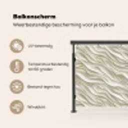 Golven - Wit - Minimalistisch Balkonbeschermer Duitsland klein 596 -specs_NL