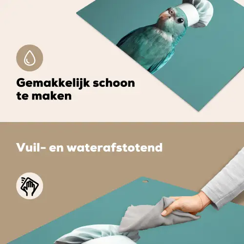 Parkiet - Vogel - Koksmuts - Cute Inductie beschemer met haakjes klein -ky-schoon-nl