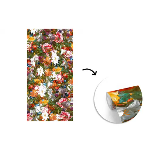Bloemen - Vlinder - Design - Kunst - Abstract - Schilderij - Oude meesters fotobehang vinyl groot -3d