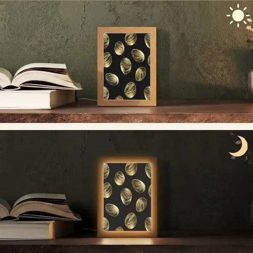 Eieren - Goud - Patroon Light Box met kabel (Tafellamp) klein -sfeer3
