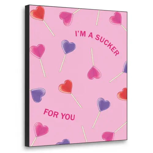 Lolly - Valentijn - Illustratie - Snoep Textielframe zwart klein -3d