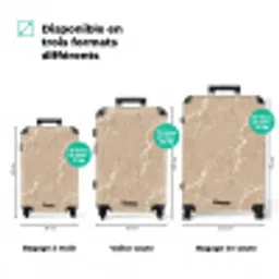Beige - Marmer - Organisch - Wit NBS - Handbagage koffer - Volwassenen Unisex middel zzzzzzVergelijking_3FR