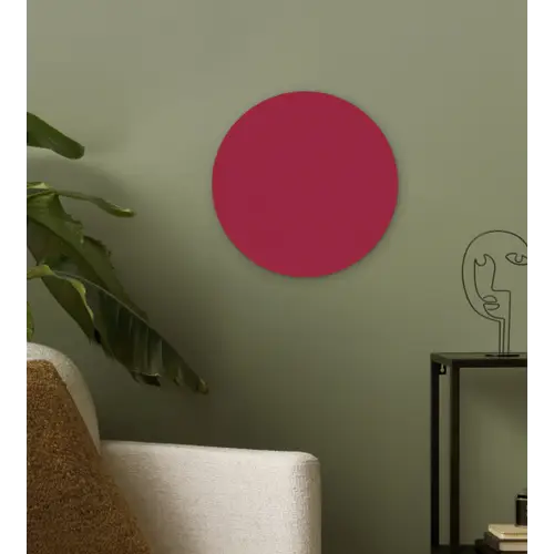 Rood - Effen kleur Wandcirkel kunststof plaat 5mm dik klein 188 -sfeer3