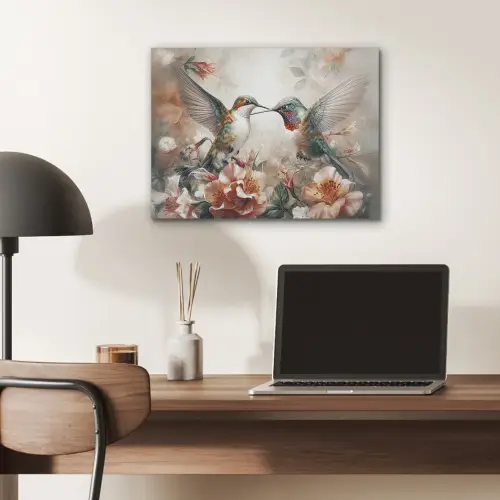 Kolibrie - Vogels - Bloemen - Natuur PET vilt klein -sfeer5