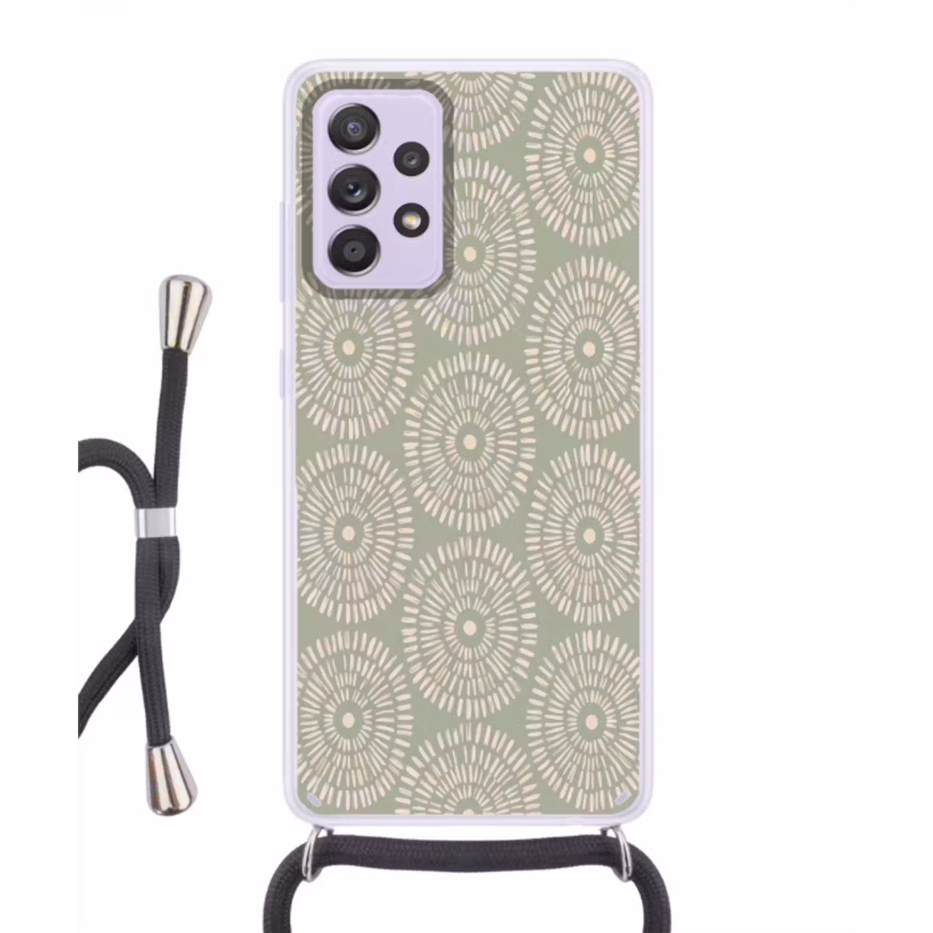 Patroon - Cirkels - Abstract - Modern - Groen Hoesje Samsung Galaxy A52 5G met koord klein -3d