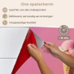 Hoorntje - Schepijs - Roze keuken achterwand spatscherm klein -spatscherm_NL