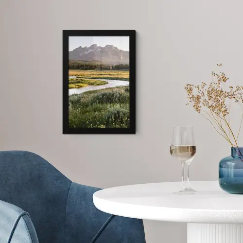 Berglandschap - Rivier - Bos fotolijst zwart zonder passe partout klein -sfeer4