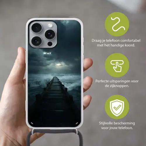 Steiger - Storm - Golven Hoesje iPhone 16 Pro Max met koord klein -sfeer2_NL