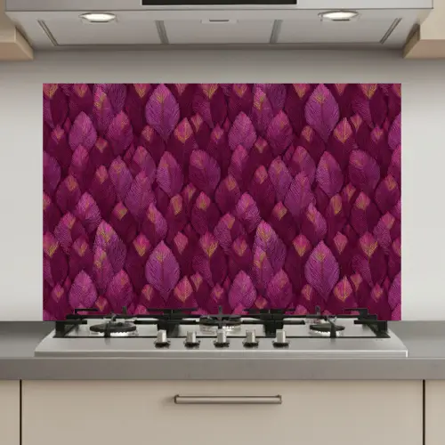 Bladeren - Patroon - Burgundy keuken achterwand spatscherm klein 900 -3d_website