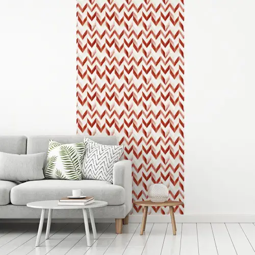 Strepen - Rood - Wit - Patroon fotobehang vinyl groot 64 -woonkamer