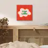 Ciao bella - Tekstwolk - Strepen - Oranje aluminium wit klein -sfeer3