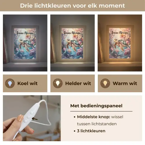 Schildpad - Bloemen - Onderwater Light Box met kabel (Kinderlampje) klein -USP_lichtkleurNL