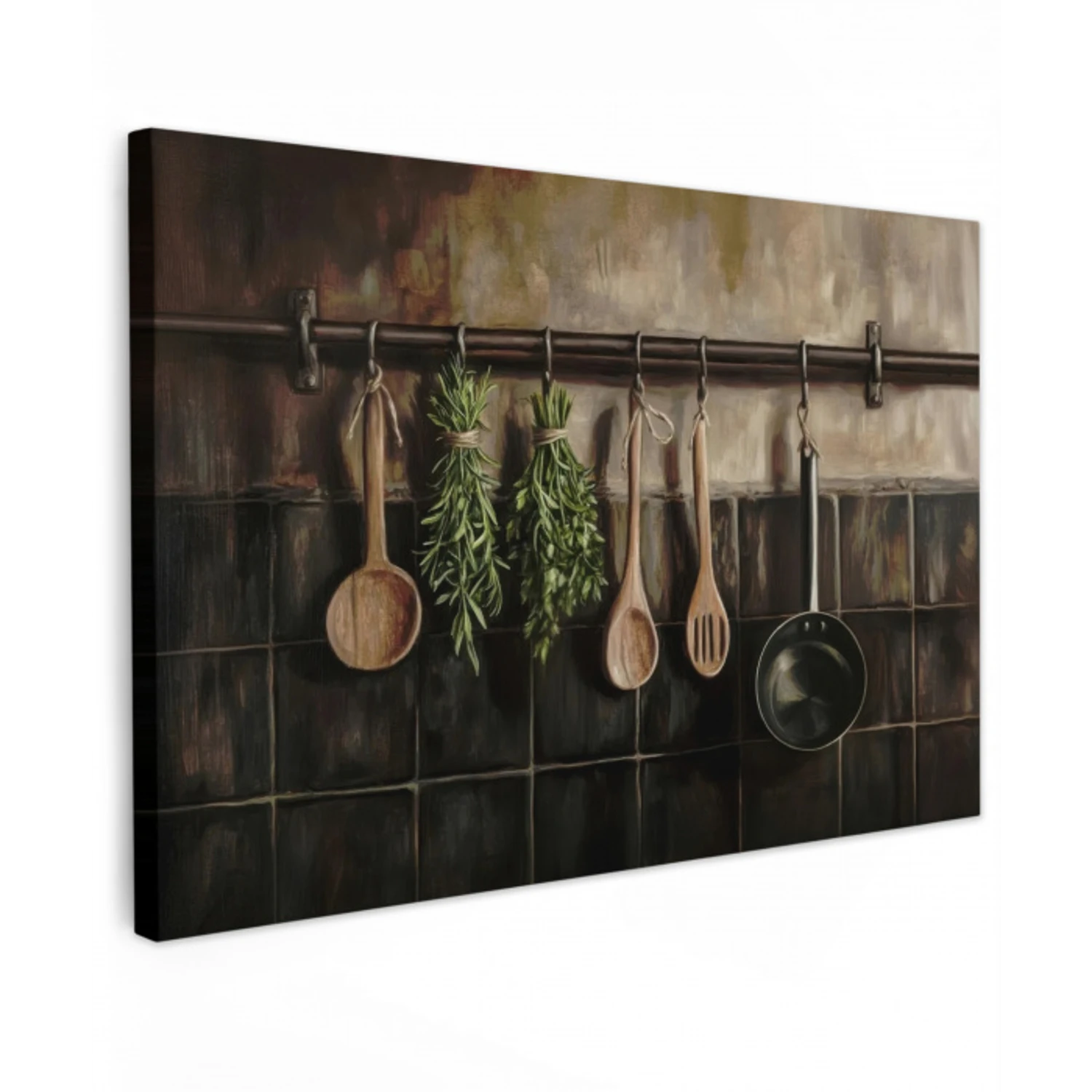 Keukengerei - Rustiek - Tegels - Kruiden canvas 2cm klein -z3d