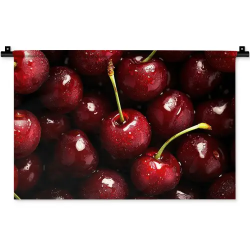 Rood - Fruit - Kersen Wandkleed katoen klein -zz3d