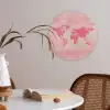 Wereldkaart - Roze - Vaag Akoestische PET Vilt - Rond klein -sfeer3