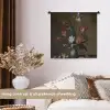 Bloemen in een Wan-Li vaas en schelpen - Schilderij van Balthasar van der Ast Wandkleed katoen klein -sfeer1
