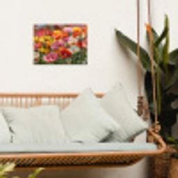 Bloemenveld - Klaprozen - Kleurrijk tuinposter los doek klein -sfeer7