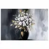 Bloemen - Wit - Vaas - Abstract poster papier klein -3d