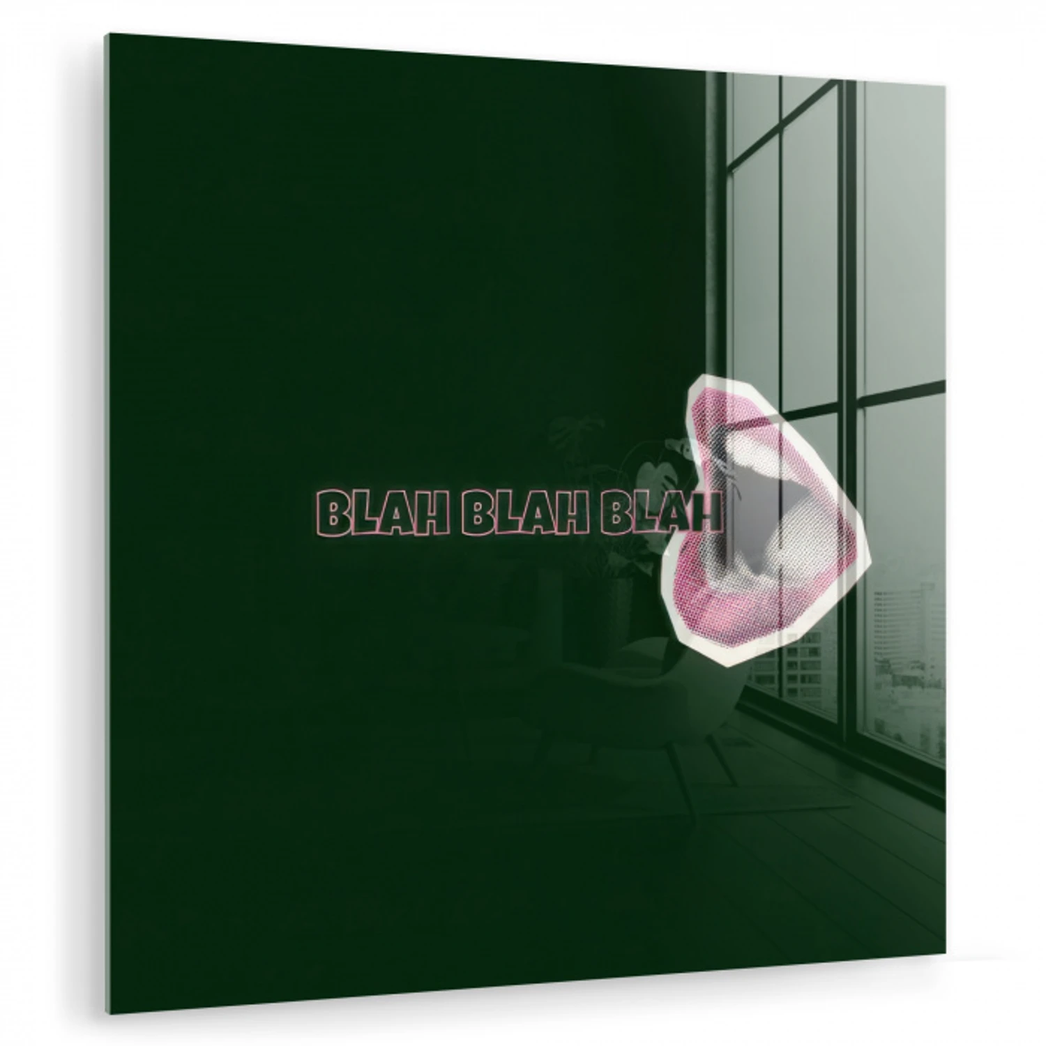 BLAH BLAH BLAH - Mond - Groen plexiglas 5mm klein -zzzproduct_nieuw