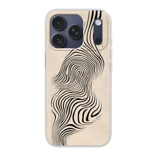 Lijnen - Abstract - Golvend - Zwart Telefoonhoesje iPhone 17 Pro klein -3d