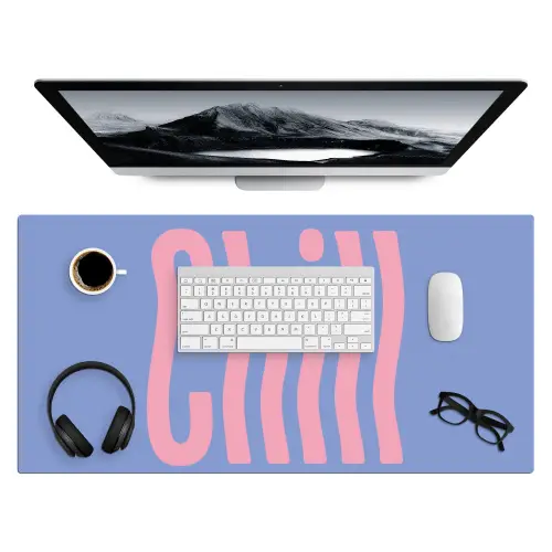 Chill - Roze - Blauw - Golvend Muismat XXL klein -3d