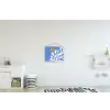 Minimalistisch - Organisch patroon - Blauw textielposter latten blank klein -kinderkamer