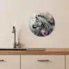 Zebra in de Bloesemnevel KitchenYeah - Keuken - Wandcirkel Forex klein -sfeer3