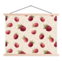 Framboos - Stippen - Rood textielposter latten blank klein 122 -3d