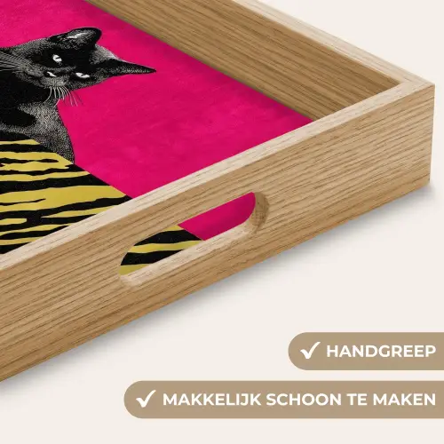 Kat - Baas - Roze - Tijgerprint Dienblad Rechthoek middel -USP_HandgreepNL