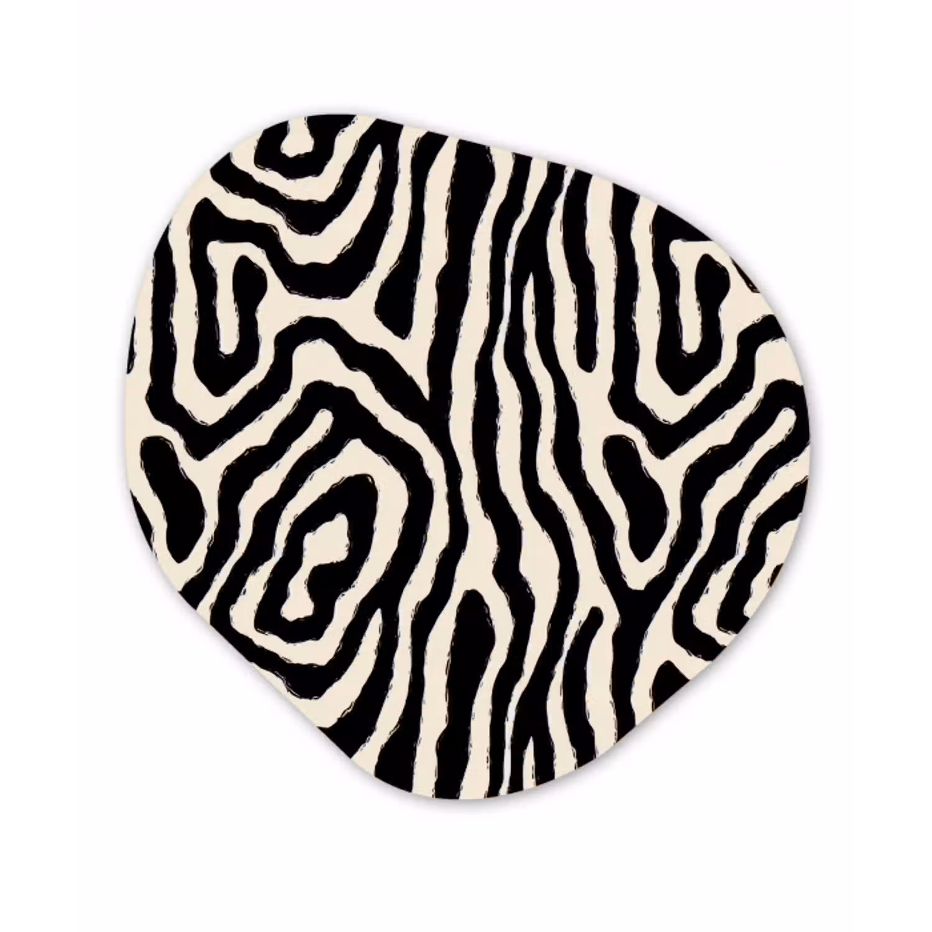 Zebra - Zwart - Abstract Wandcirkel Organisch Forex 3mm klein 629 -3d