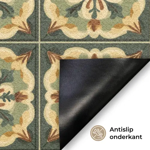 Ornament - Patroon - Groen Deurmat klein 898 -antislip_NL