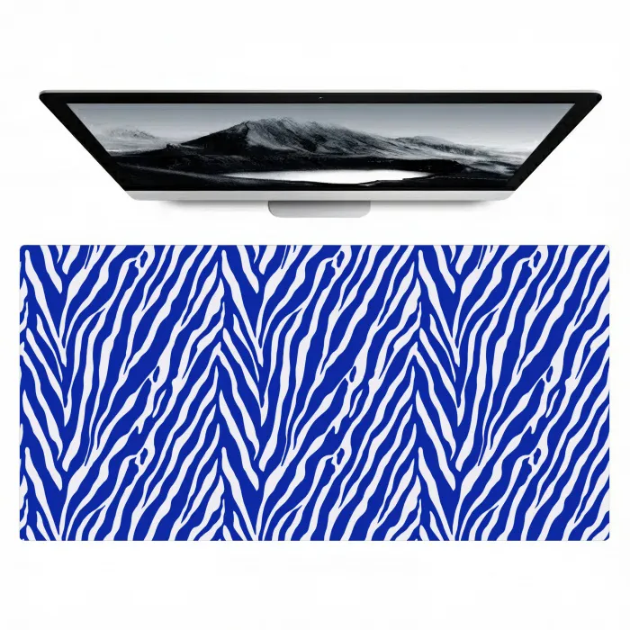 Zebra - Patroon - Kobalt - Blauw Muismat XXL klein 681 -zzz3d