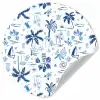 Zee - Strand - Blauw - Wit Wandcirkel behangsticker klein 186 -3d