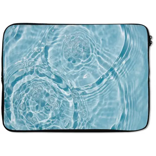 Water - Blauw - bubbels laptophoes neopreen klein -zkaufland3dotto