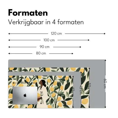 Vrouw - Mand - Citroenen - Bladeren Muismat XXL klein -sfeer5
