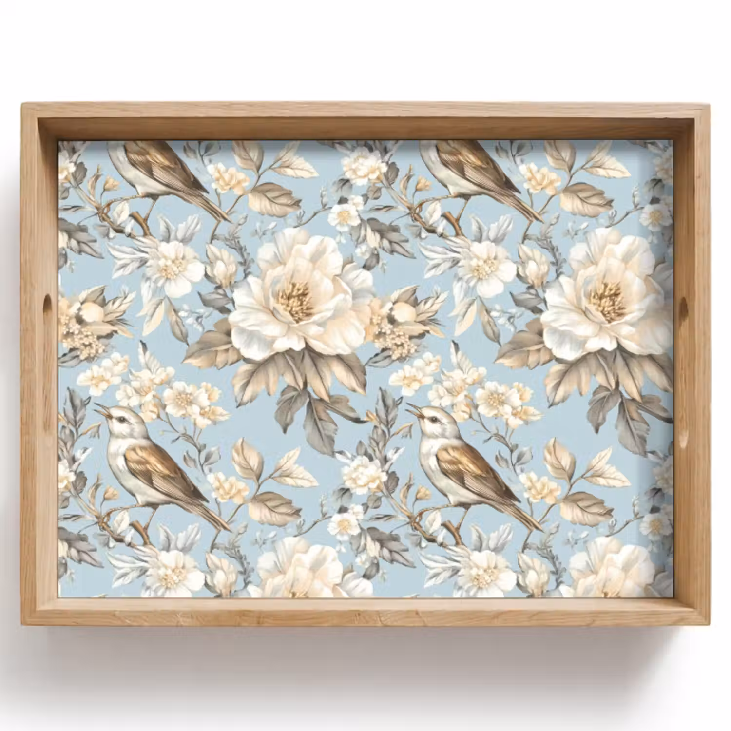 Dienblad - Botanisch - Zangvogel - Blauw