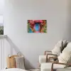 Bloemen - Deur - Roze Tuinposter op houten frame 2 cm dik klein -sfeer1