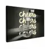Cheers - Wijn - Zwart - Wit Tuinposter op houten frame 2 cm dik klein -3d