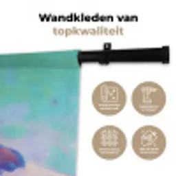 Dobbelstenen - Kleurrijk - Getallen - Stipjes Wandkleed katoen klein -sfeer2