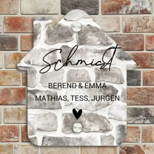 Natuurstenen - Sierlijk Naambord Huisje klein -sfeer6